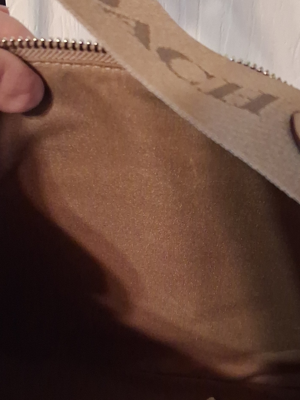 Coach Signature Ellie File Canvas and Leather Shoulder Bag in Khaki - Picture 12 of 14